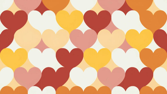 Minimalist heart pattern in pastel colors vector background 