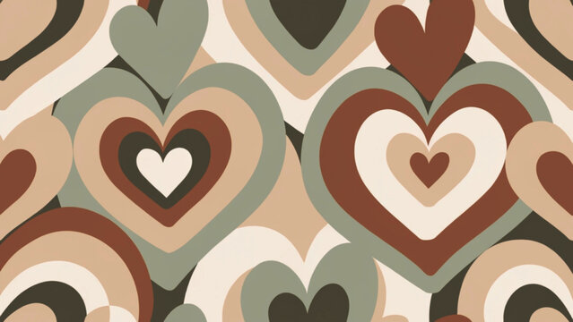 Minimalist heart pattern in pastel colors vector background 