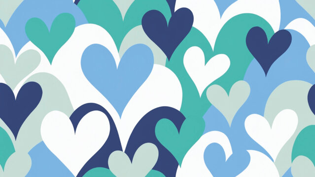 Minimalist heart pattern in pastel colors vector background 