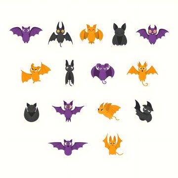 Playful Halloween Bat Family