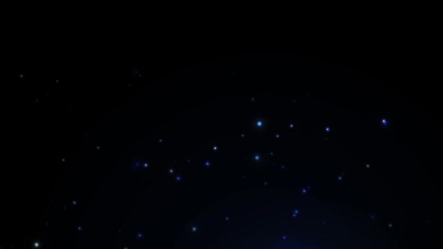 Atmospheric subtle blue and white particles slowly floating upwards in a deep dark background