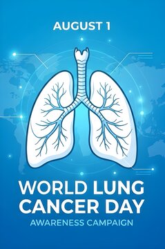 World Lung Cancer Day Minimal Anatomical Lungs Poster