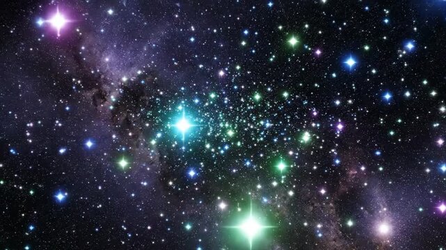 A captivating deep space scene filled with countless glittering stars and colorful nebulae. The vast cosmos unfolds, perfect for themes of space exploration and the universe.