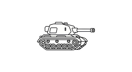 Military battle tank line icon © vanc