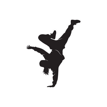 Breakdancer symbol  black isolated silhouette design on white background