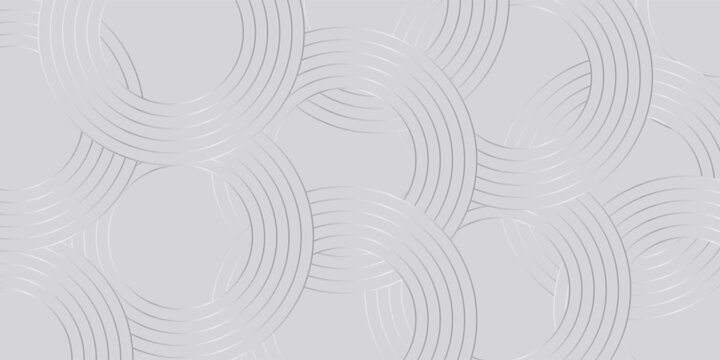 Garis-garis geometris abstrak berwarna putih bercahaya di atas latar belakang abu-abu. Pola garis lingkaran biru mengkilap modern. Konsep teknologi futuristik. Cocok untuk sampul, poster, spanduk, bro