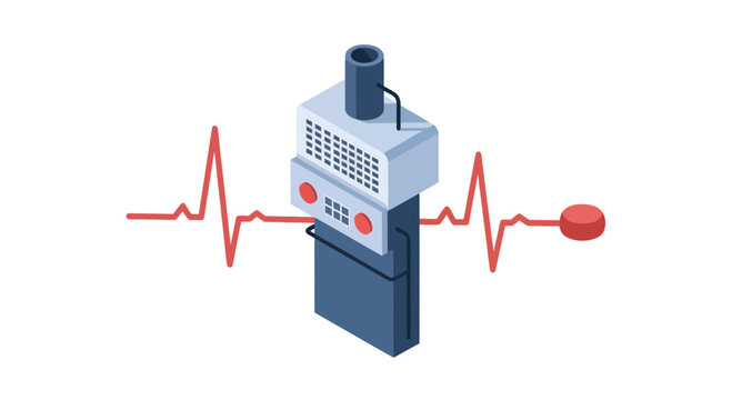 Isometric medical monitoring device with heartbeat signal wave