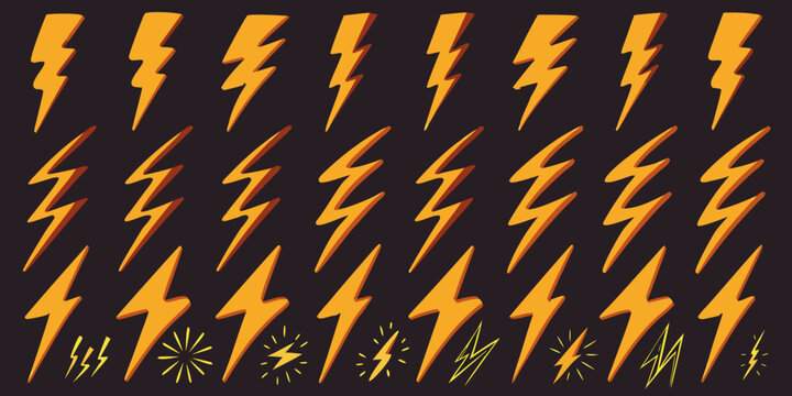 Orange lightning bolts pattern against a dark background