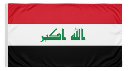 Naklejka premium National flag of Iraq with red white and black colors isolated on transparent background