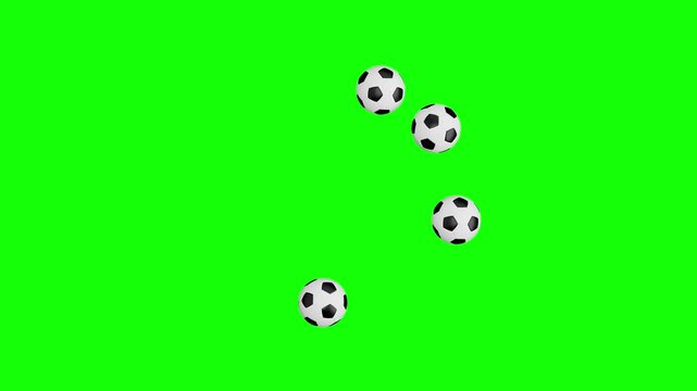 Soccer Balls Forming a Circular Loading Spinner, Seamless Loop 3D Render Animation on Green Screen