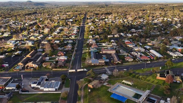 Aerial View of Residential Suburb in Coonabarabran Australia