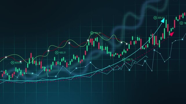 Trade stock market chart rise up trend advice broker diagram global goal graph
