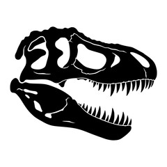 Dinosaur Skull black silhouette vector illustration, simple flat clipart design isolated on white background © nancy