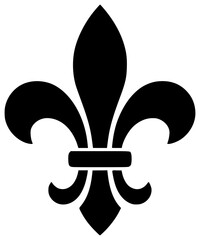 Fleur De Lis black silhouette vector illustration, simple flat clipart design isolated on white background © nancy