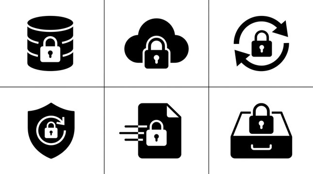 Cybersecurity and Data Protection Icon Set