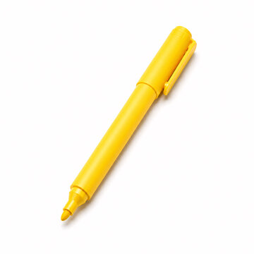 yellow highlighter pen on white background