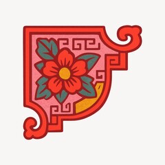 Obraz premium Ornate floral corner design