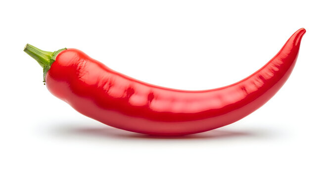 Fresh red chili pepper isolated on white background
