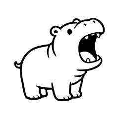 Fototapeta premium hippo roaring showing his teeth