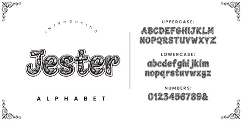 Jester playful bouncy cartoon font vector alphabet with funny comic style for children projects