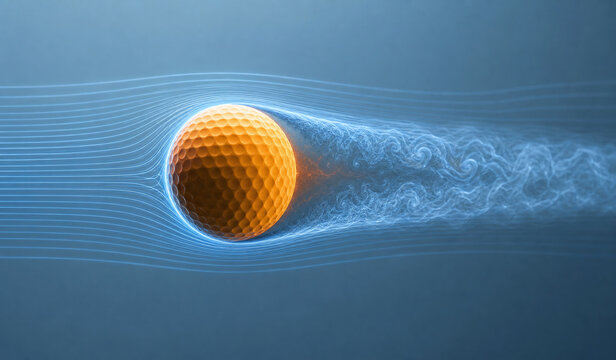 Airflow Streamlines Around Dimpled Ball Scientific Illustration