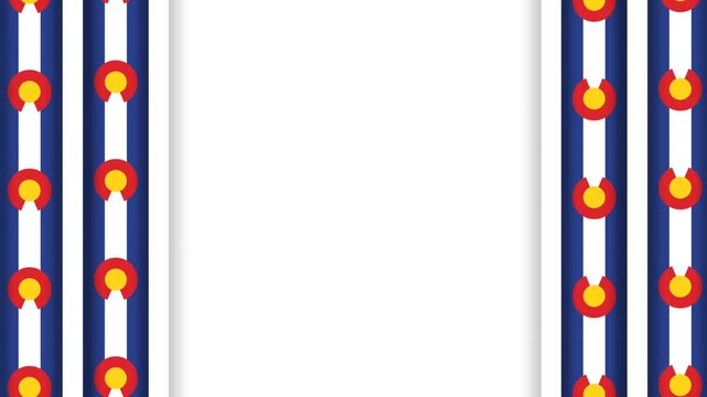 Colorado Day Celebration Frame with State Flag Pattern and Copy Space.
