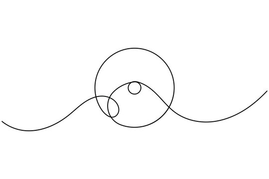 Continuous single line drawing of a Sun symbol minimalist monoline art planet astrology sign solar energy presentations and morning wellness on white background outline vector illustration