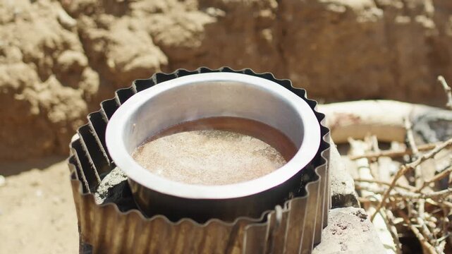 African Tea on traditional cooker