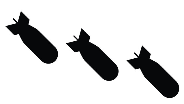  Bomb Silhouette for Military, Danger, and Explosive Concept Graphic Design