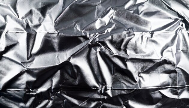 Aluminium Foil Crumpled Silver Texture Abstract Background
