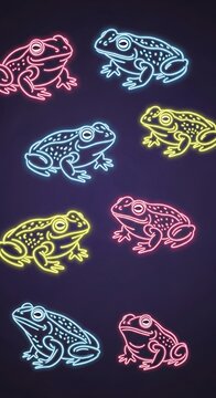 Neon Frogs Pattern.