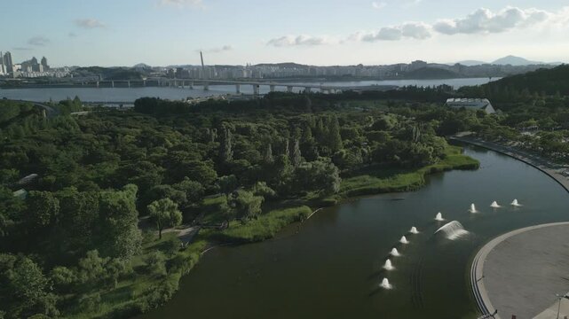 4K Drone of Seoul World Cup Park