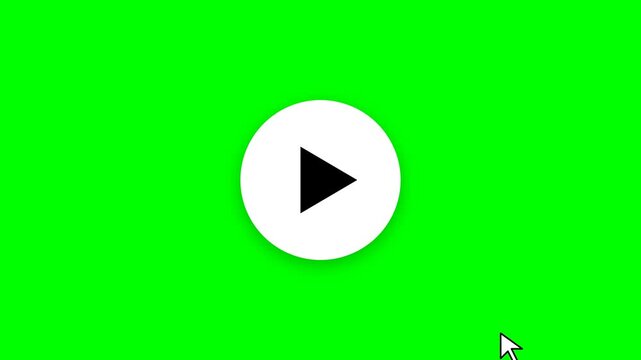Cursor arrow clicking play and pause button motion graphic with alpha channel. Mouse pointer click media player icon animated on transparent background.4K animation video play icon. 