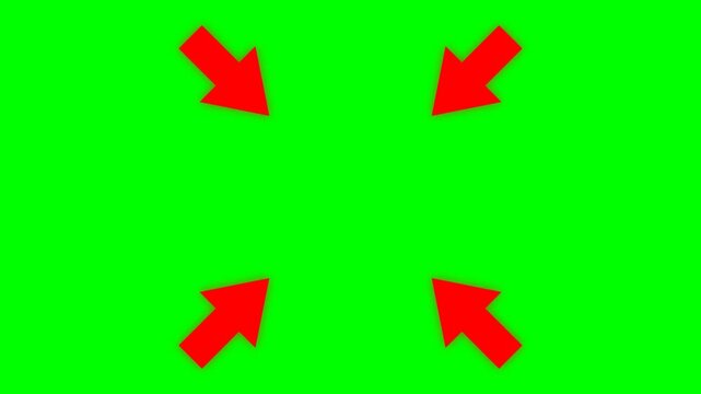 arrow pointing center with alpha channel. Animation of the pointer in the video frame. 4k video