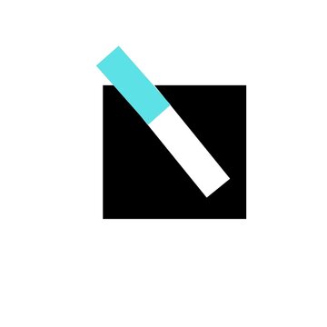 Malang East Java Indonesia:23-July-2026,Vector illustration of a minimalist flat icon featuring a black checkbox with diagonal cyan and white markers, representing selection, voting, form filling, edi