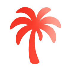 Obraz premium PNG Minimal red palm silhouette