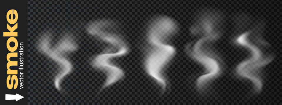 Coffee png effect with steam food smoke for white tea vector. Hot cloud grill with fog cup wave for mug bbq fume. Fire transparent effect with food steam incense for light illustration aroma.