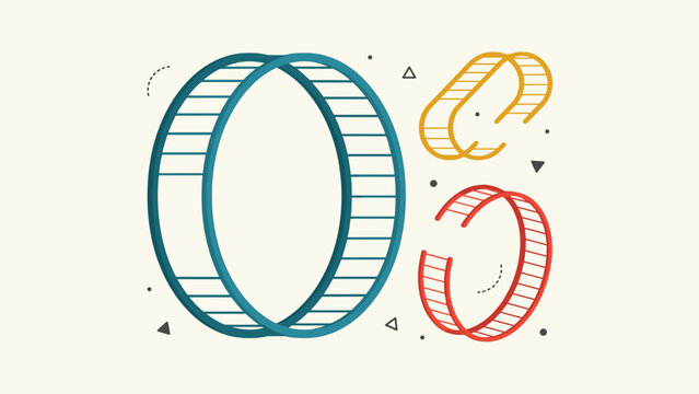 Curved geometric ladders forming impossible loops &ndash; Great for creative thinking visuals, logic concepts, or modern art prints.