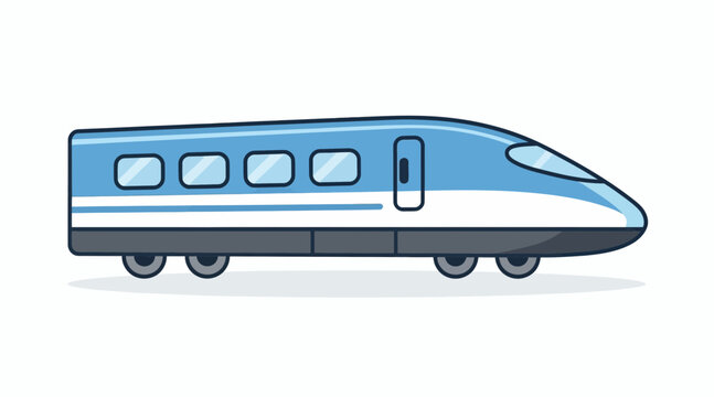 blue and white bullet train cartoon