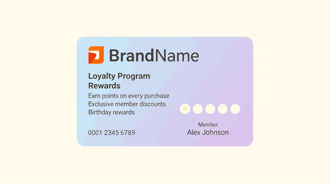 loyalty program rewards card, brand name, gift card