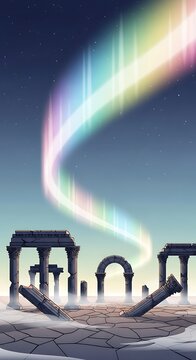 Aurora over Ancient Ruins. (189)