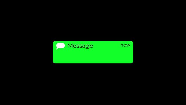 mobile message notification popup bounce in and slide up animation ui toast alert motion graphics.
