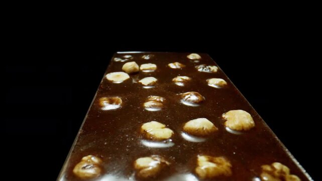 Chocolate bar close up, dolly shot