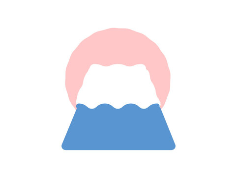 富士山と初日の出　イラスト