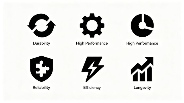 Industrial machinery performance icons are arranged in an orderly manner, durable, efficient, stable and reliable in operation, with high work efficiency and a long overall service life
