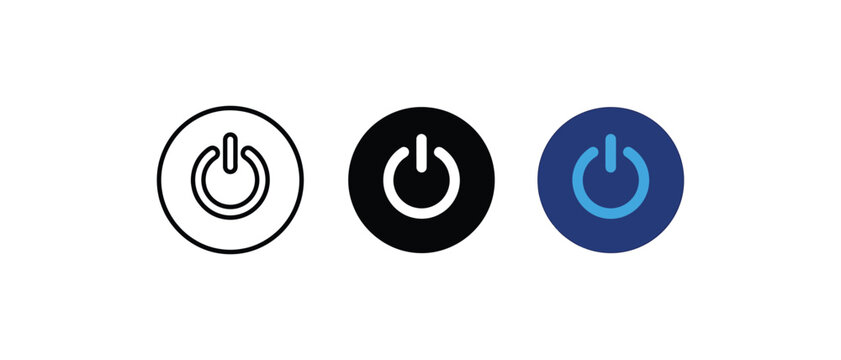 Power button vector icon, on off toggle switch symbol isolated.