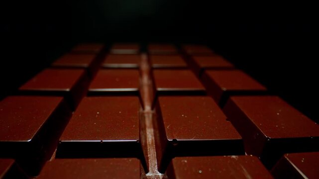 Chocolate bar close up, dolly shot