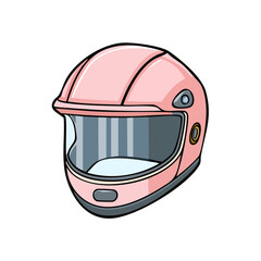 Fototapeta premium Pink Motorcycle Helmet with Tinted Visor and Side Vent