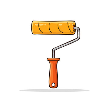 Orange handle paint roller tool for wall and ceiling application