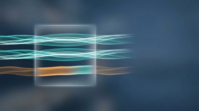 Synchronization Window Correcting a Lagging Data Stream Across Layered Teal Signals with Amber Delay Segment and Wide Copy Space